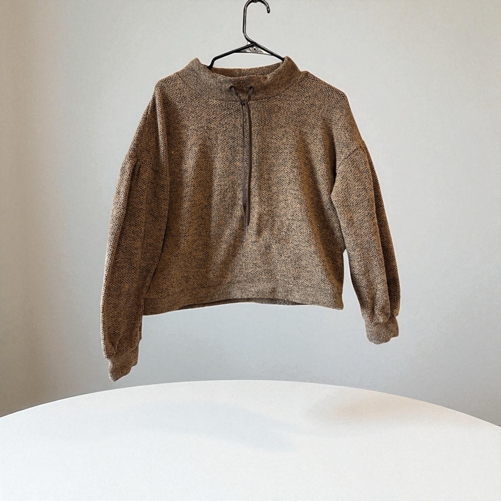 ❤️🍂BKE Textured Brown Cowl Neck Sweater